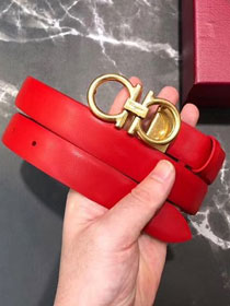 Feragamo gancini original calfskin belt 25mm F0039 red