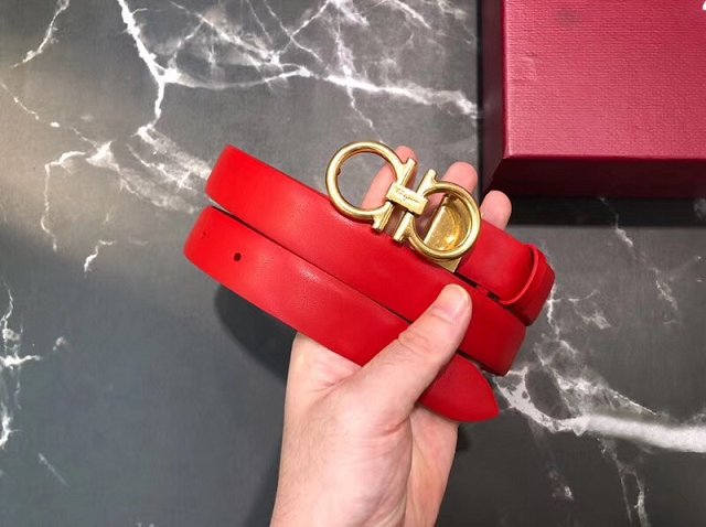 Feragamo gancini original calfskin belt 25mm F0039 red