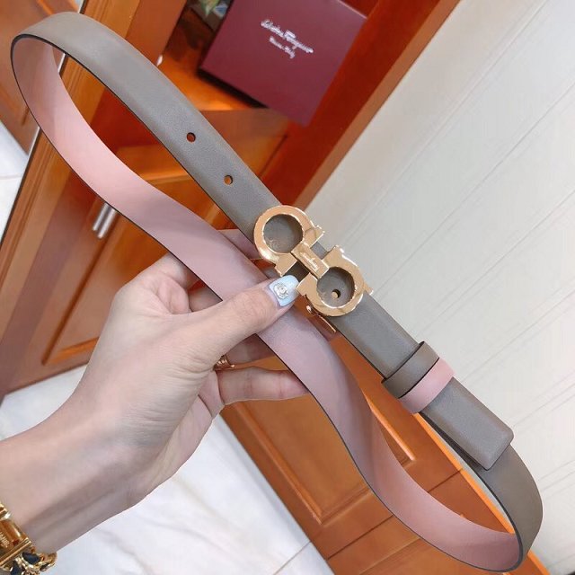 Feragamo gancini original calfskin belt 25mm F0043 grey