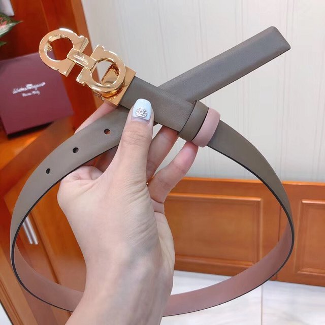 Feragamo gancini original calfskin belt 25mm F0043 grey