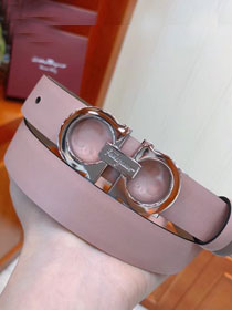 Feragamo gancini original calfskin belt 25mm F0043 pink
