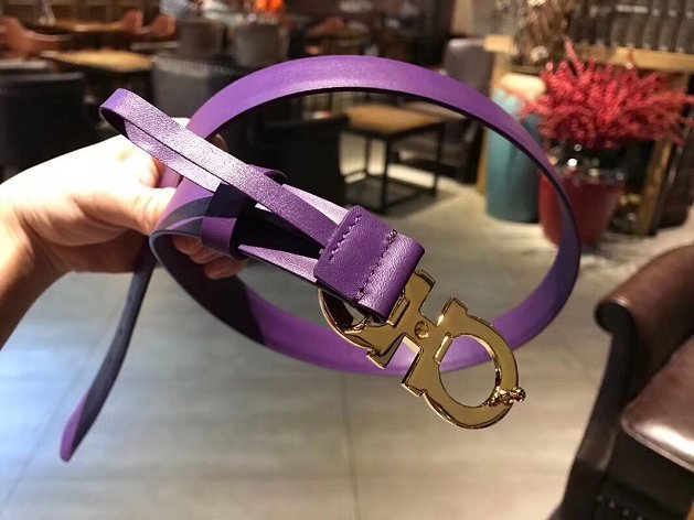 Feragamo gancini original calfskin belt 25mm F0047 purple