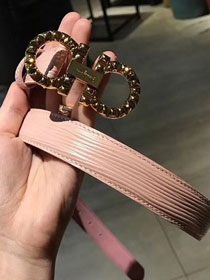 Feragamo gancini original calfskin belt 25mm F0048 pink