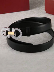 Feragamo gancini original calfskin belt 25mm F0052 black