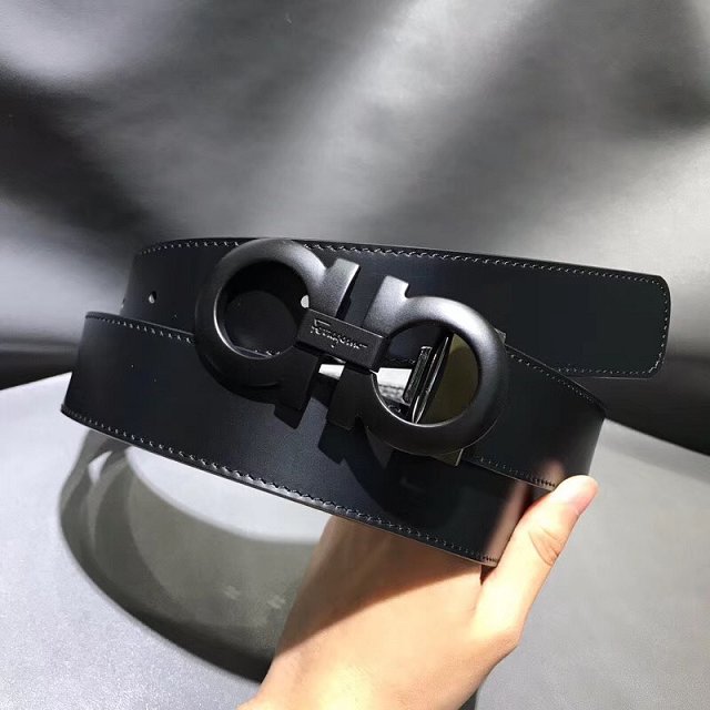 Feragamo gancini original calfskin belt 34mm F0018 black