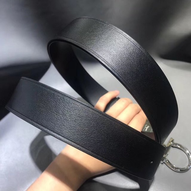 Feragamo gancini original calfskin belt 34mm F0019 black