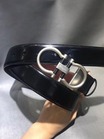 Feragamo gancini original calfskin belt 34mm F0021 black