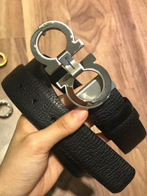 Feragamo gancini original calfskin belt 34mm F0030 black