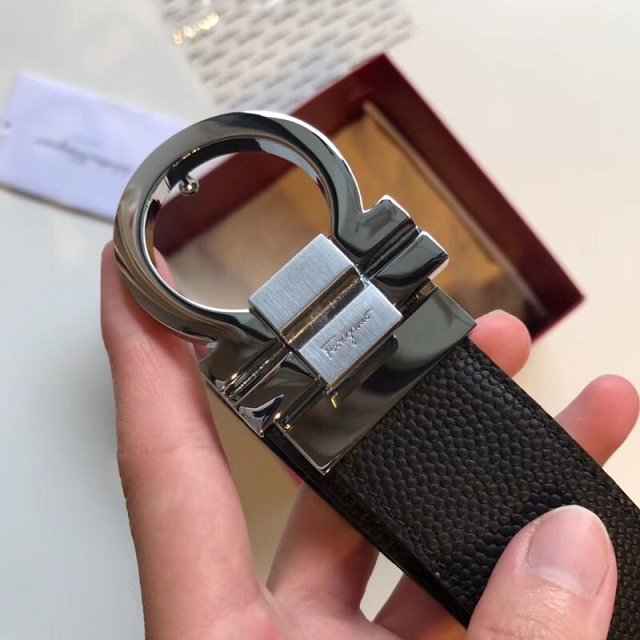 Feragamo gancini original calfskin belt 35mm F0033 black
