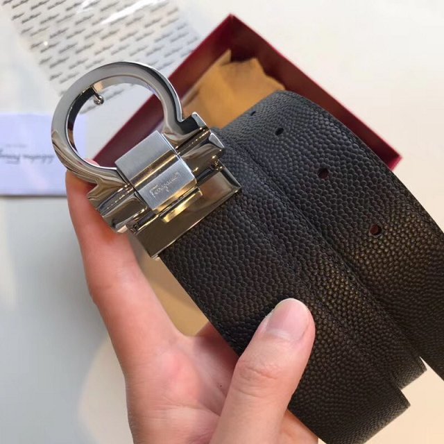 Feragamo gancini original calfskin belt 35mm F0033 black