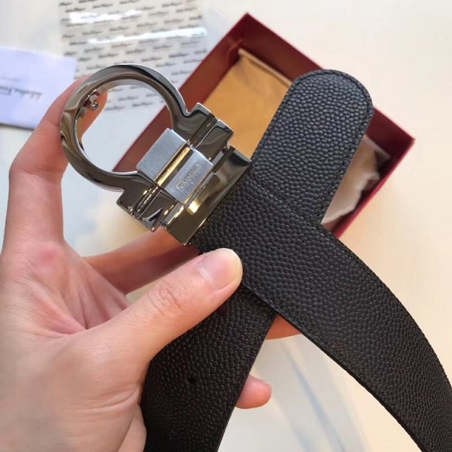 Feragamo gancini original calfskin belt 35mm F0033 black