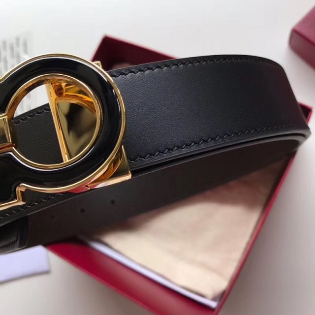 Feragamo gancini original calfskin belt 35mm F0035 black