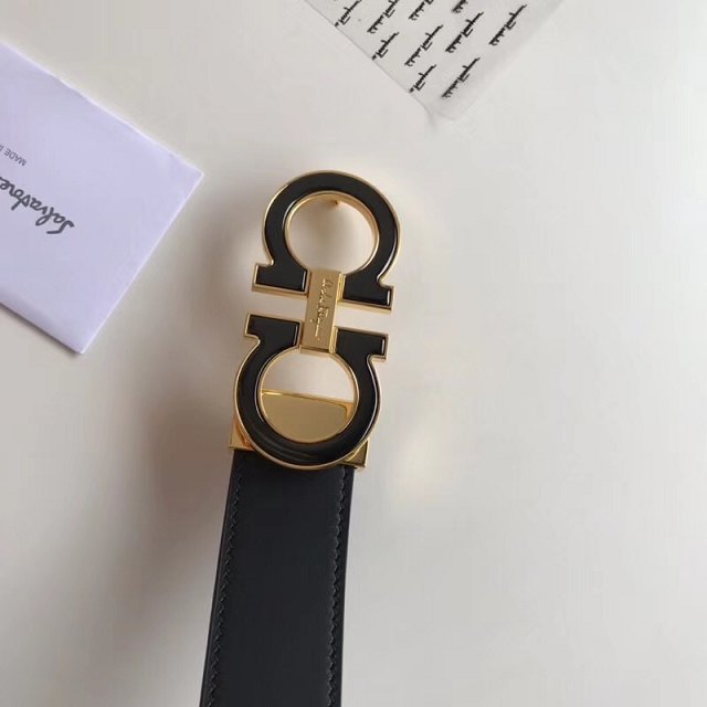 Feragamo gancini original calfskin belt 35mm F0035 black