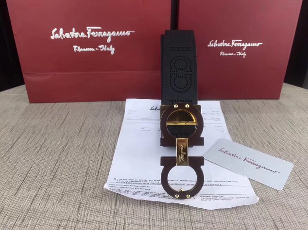Feragamo gancini original calfskin belt 35mm F0050 black