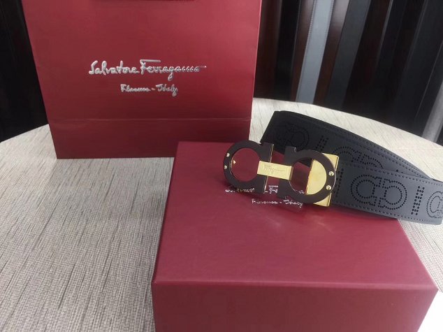 Feragamo gancini original calfskin belt 35mm F0050 black