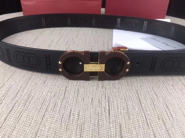 Feragamo gancini original calfskin belt 35mm F0050 black
