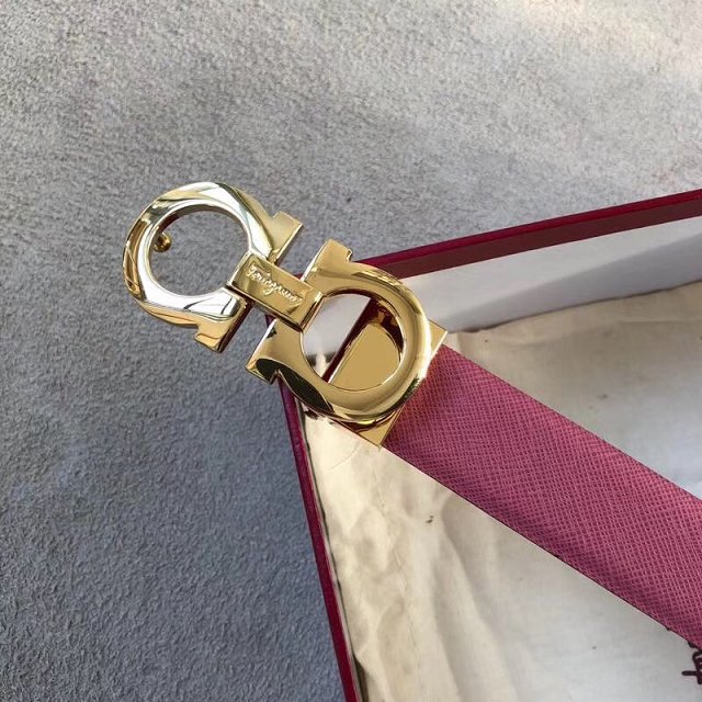 Feragamo gancini original calfskin belt 25mm F0014 burgundy