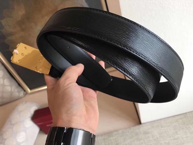 Feragamo gancini original calfskin mens belt 35mm F0044 black