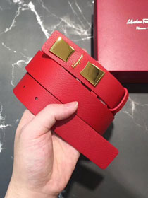 Feragamo vara original calfskin belt 20mm F0049 red