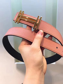 Hermes original calfskin H au carre belt 32mm H066050 pink