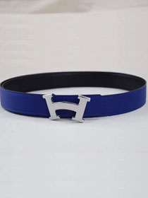 Hermes original epsom H belt reversible 32mm H064545 blue