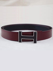 Hermes original epsom H belt reversible 32mm H064545 bordeaux