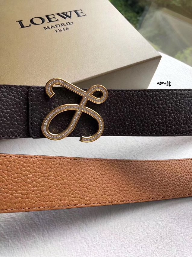 Loewe original calfskin belt 38mm LW0003 dark coffee