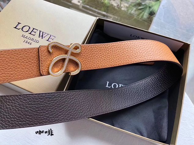 Loewe original calfskin belt 38mm LW0003 dark coffee