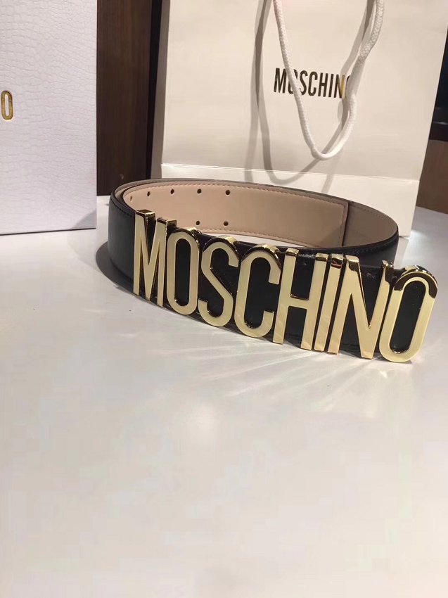 Moschino original calfskin belt 35cm M0001 black