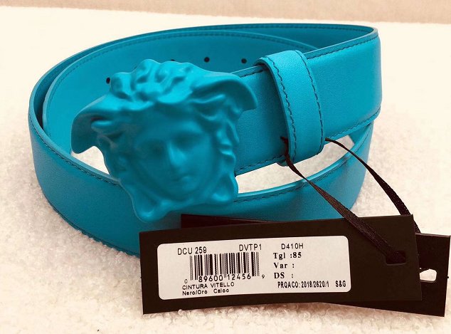 Vercase original calfskin 25mm belt VS0007 sky blue 