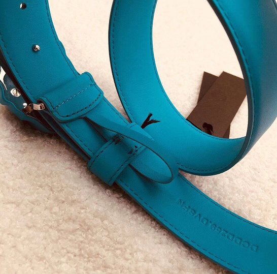 Vercase original calfskin 25mm belt VS0007 sky blue 