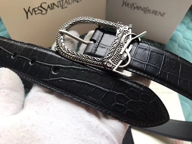 YSL original calfskin belt 25mm Y0001 black