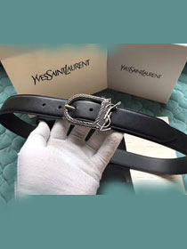 YSL original calfskin belt 25mm Y0002 black