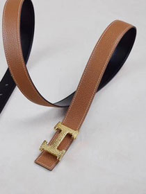 Hermes original epsom H belt reversible 32mm H064545 coffee