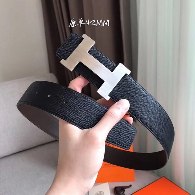Hermes original epsom leather Constance 2 belt 42mm H064547 black