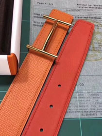 Hermes original epsom leather H d-Ancre belt H077931 orange