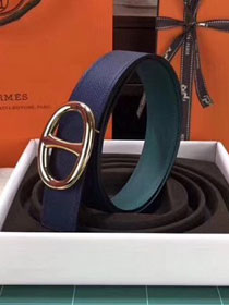 Hermes original epsom leather athena belt H065558 blue