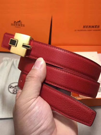 Hermes original epsom leather eileen reversible belt 25mm H073931 red