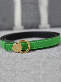 Hermes original epsom leather mini buckle belt 13mm H071429 green
