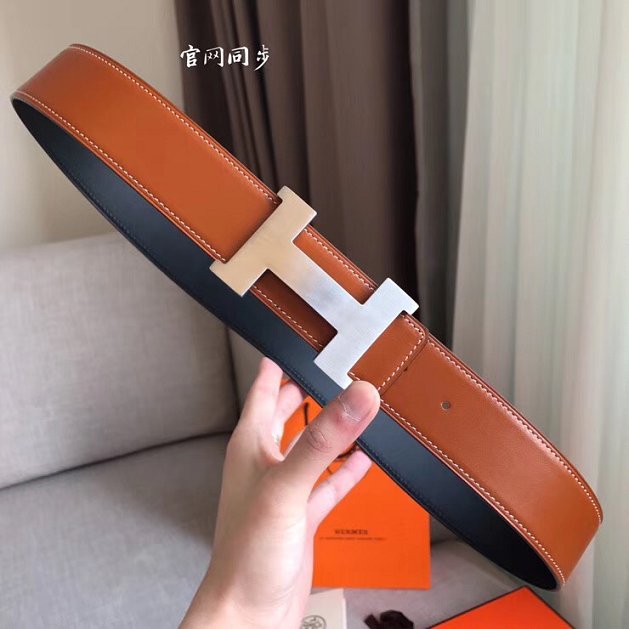 Hermes original smooth calfskin Constance 2 belt 42cm H064547 coffee