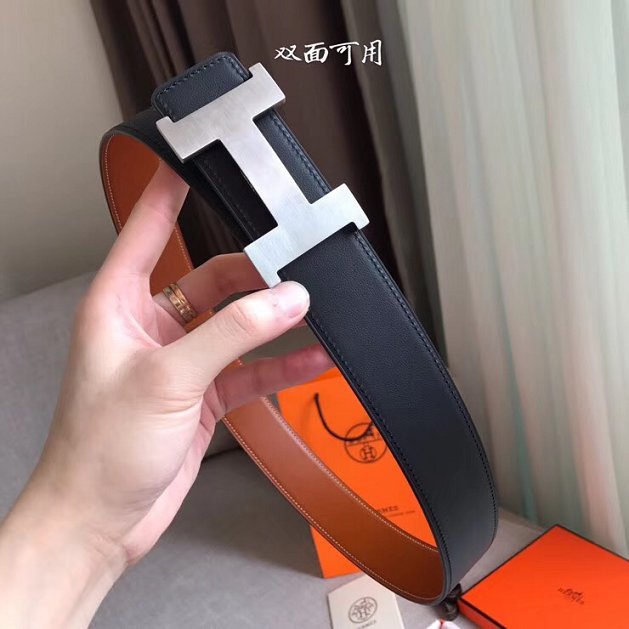 Hermes original smooth calfskin Constance 2 belt 42cm H064547 coffee