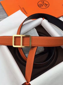 Hermes original togo leather H rouleau belt 32mm H071435 orange