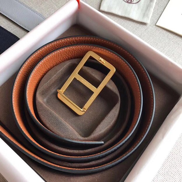 Hermes original togo leather H rouleau belt 38mm H071435 coffee