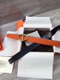 Hermes original togo leather athena belt H065558 orange