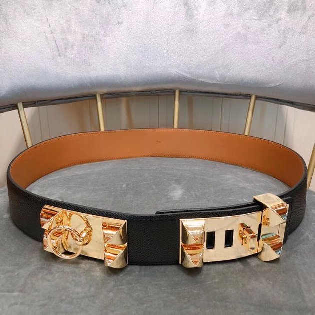 Hermes original togo leather collier de chien belt H057295 black