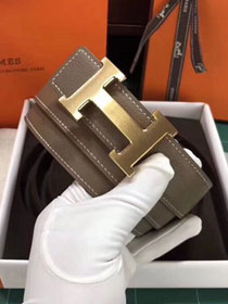 Hermes original togo leather constance 2 belt H064547 grey