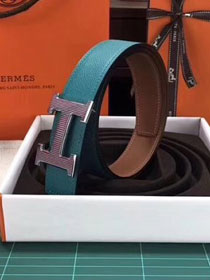 Hermes original togo leather constance 2 belt H064547 lake blue