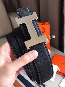 Hermes original togo leather constance 2 belt reversible leather 38mm H064547 black