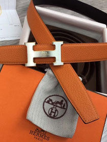 Hermes original togo leather constance belt 32mm H064549 orange