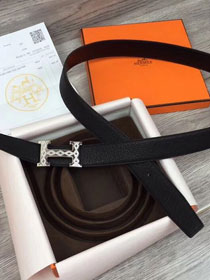 Hermes original togo leather constance belt 32mm H064551 black